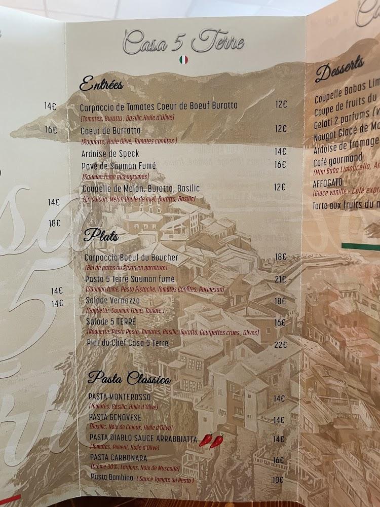 CASA 5 TERRE - Menu Image 3